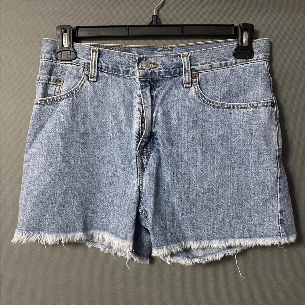 Vintage Womens Levi 555 guys fit regular Distressed Cut Off Shorts Women Size 10